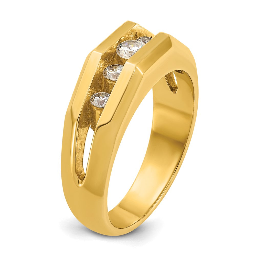 14k Yellow Gold Men's 1/2 carat Diamond Complete Ring