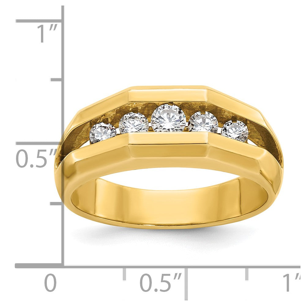 14k Yellow Gold Men's 1/2 carat Diamond Complete Ring