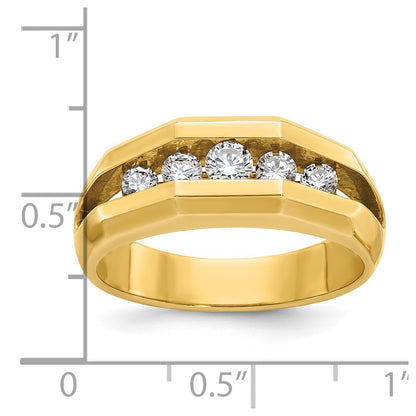 14k Yellow Gold Men's 1/2 carat Diamond Complete Ring