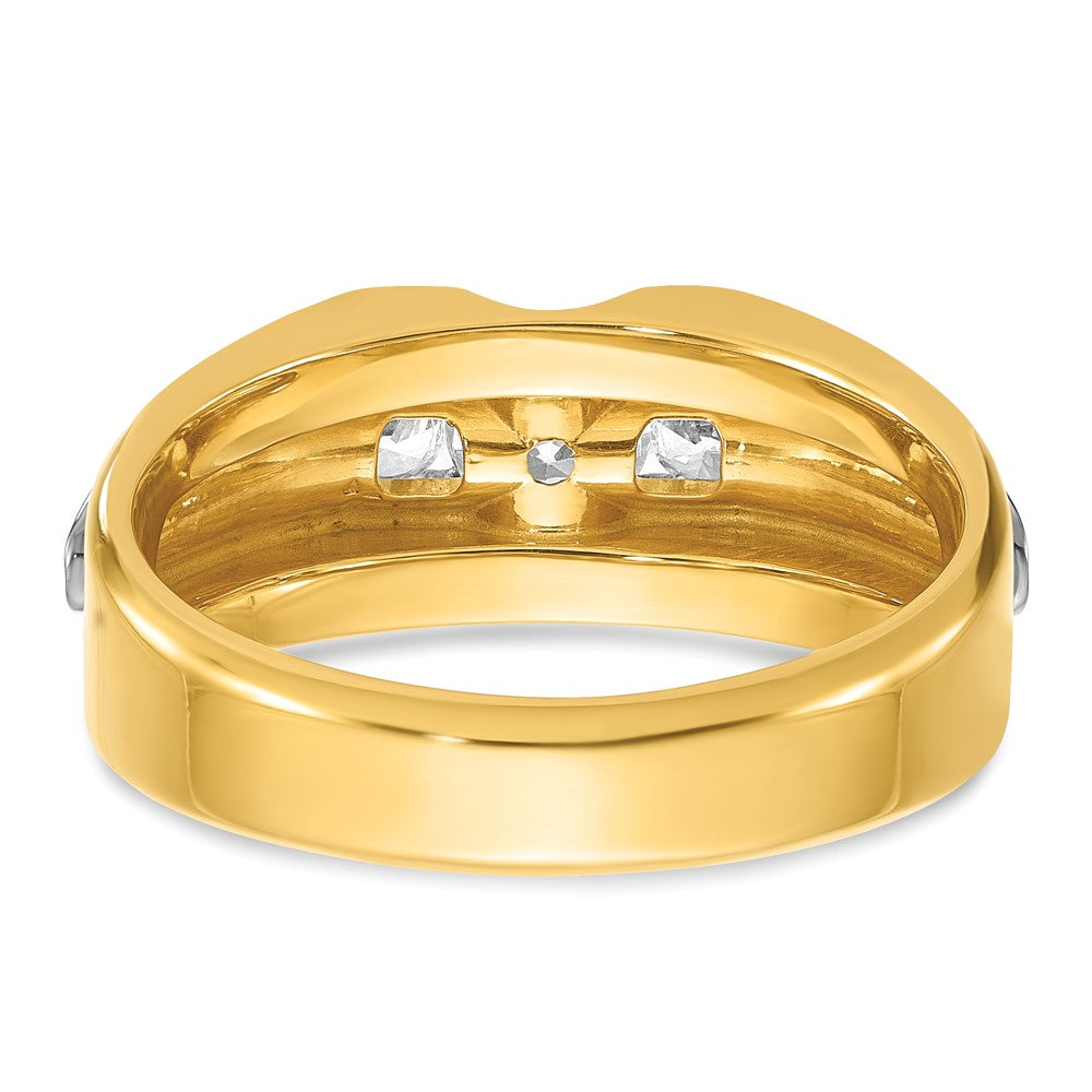 14k Two-tone Gold Men's 3/4 carat Diamond Complete Ring