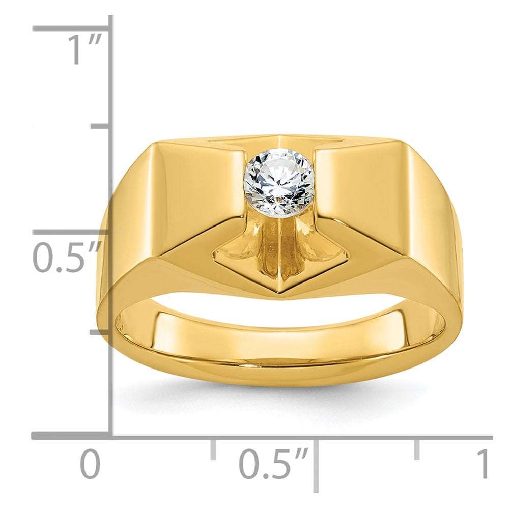 14k Yellow Gold Men's 1/3 carat Diamond Complete Ring