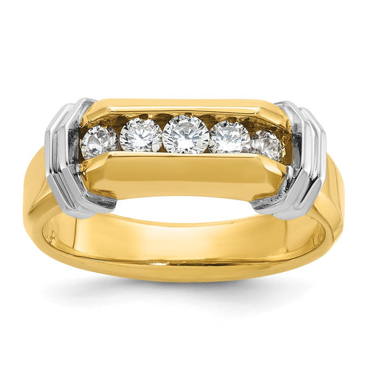 14k Two-tone Gold Men's 1/2 carat Diamond Complete Ring