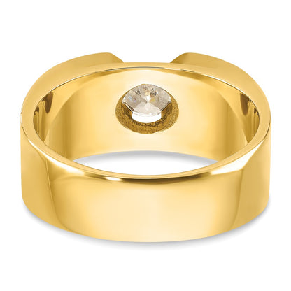 14k Yellow Gold Men's 1/2 carat Diamond Complete Ring