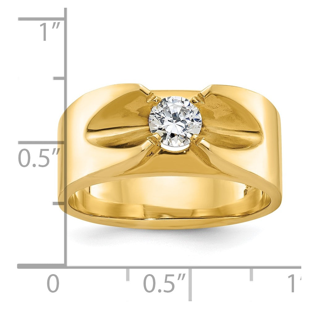 14k Yellow Gold Men's 1/2 carat Diamond Complete Ring