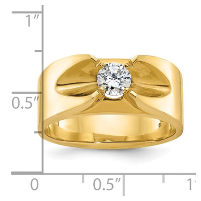 14k Yellow Gold Men's 1/2 carat Diamond Complete Ring