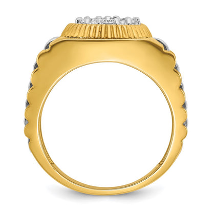 14k Two-tone Gold Men's 1/2 carat Diamond Complete Ring