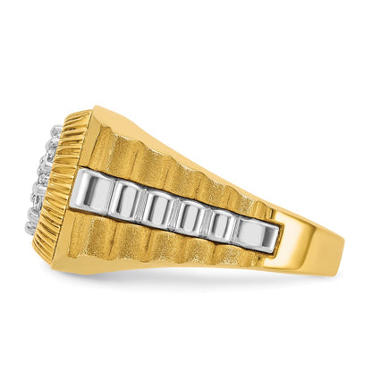 14k Two-tone Gold Men's 1/2 carat Diamond Complete Ring