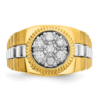 14k Two-tone Gold Men's 1/2 carat Diamond Complete Ring