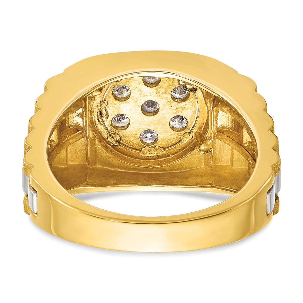 14k Two-tone Gold Men's 1/2 carat Diamond Complete Ring