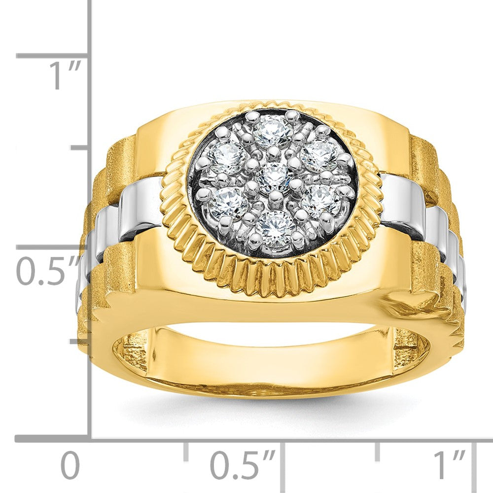 14k Two-tone Gold Men's 1/2 carat Diamond Complete Ring
