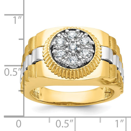 14k Two-tone Gold Men's 1/2 carat Diamond Complete Ring