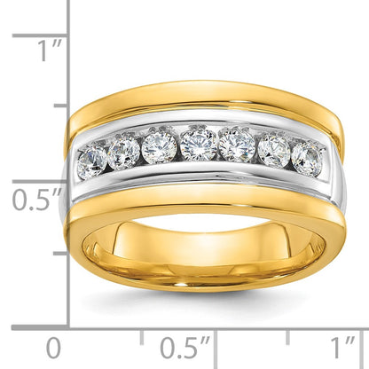14k Two-tone Gold Men's 3/4 carat Diamond Complete Ring
