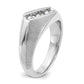 14k White Gold Men's Polished and Satin 1/2 carat Diamond Complete Ring