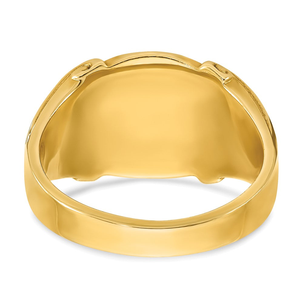 14k Yellow Gold 12x10mm Men's Signet Ring