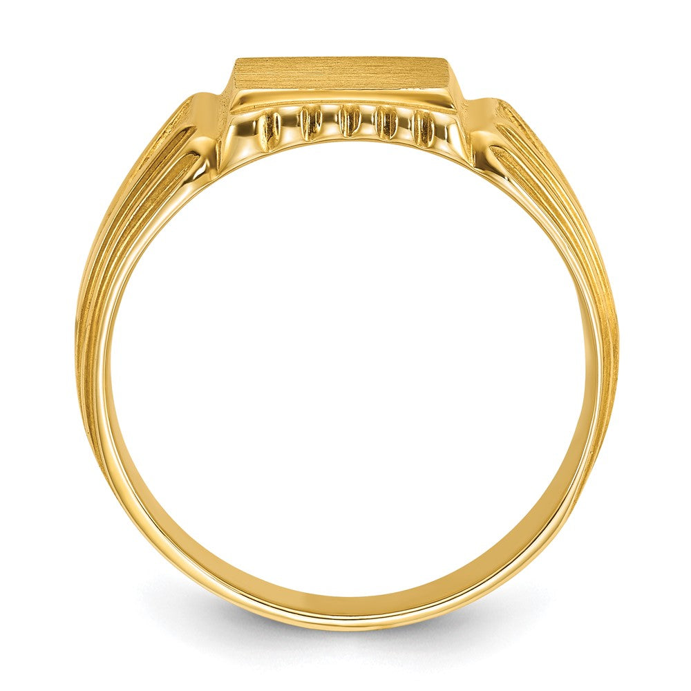 14k Yellow Gold 10x10mm Men's Square Signet Ring
