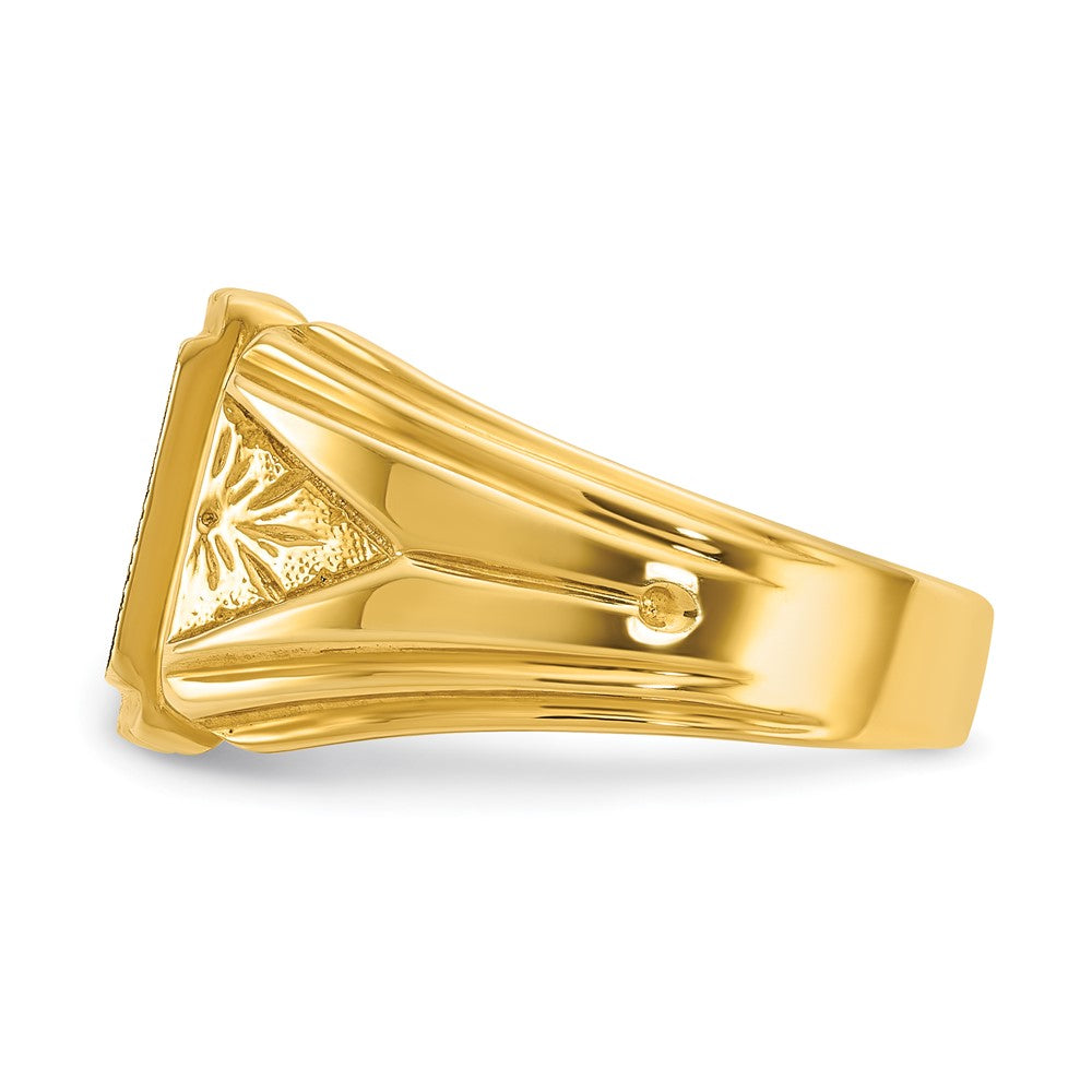14k Yellow Gold 10x10mm Men's Square Signet Ring