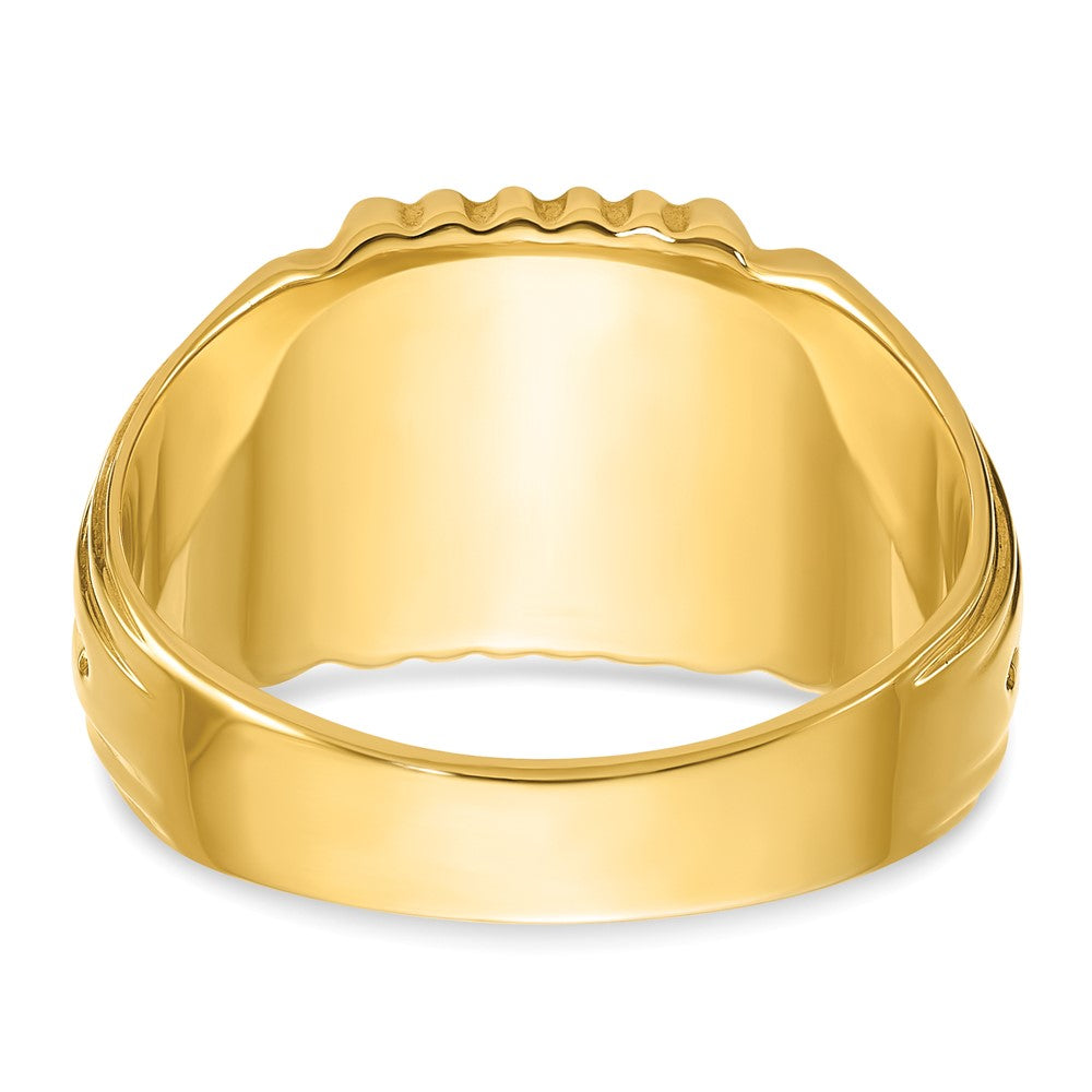14k Yellow Gold 10x10mm Men's Square Signet Ring