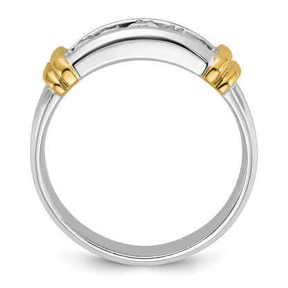 14k Two-tone Gold Men's 1/2 carat Diamond Complete Ring