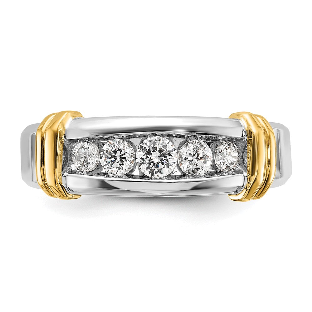 14k Two-tone Gold Men's 1/2 carat Diamond Complete Ring