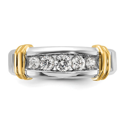 14k Two-tone Gold Men's 1/2 carat Diamond Complete Ring