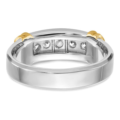 14k Two-tone Gold Men's 1/2 carat Diamond Complete Ring