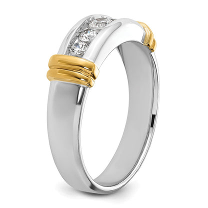 14k Two-tone Gold Men's 1/2 carat Diamond Complete Ring