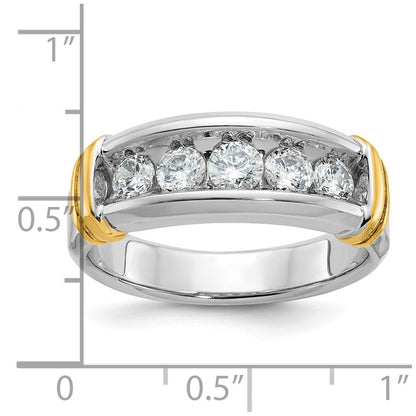 14k Two-tone Gold Men's 1 carat Diamond Complete Ring