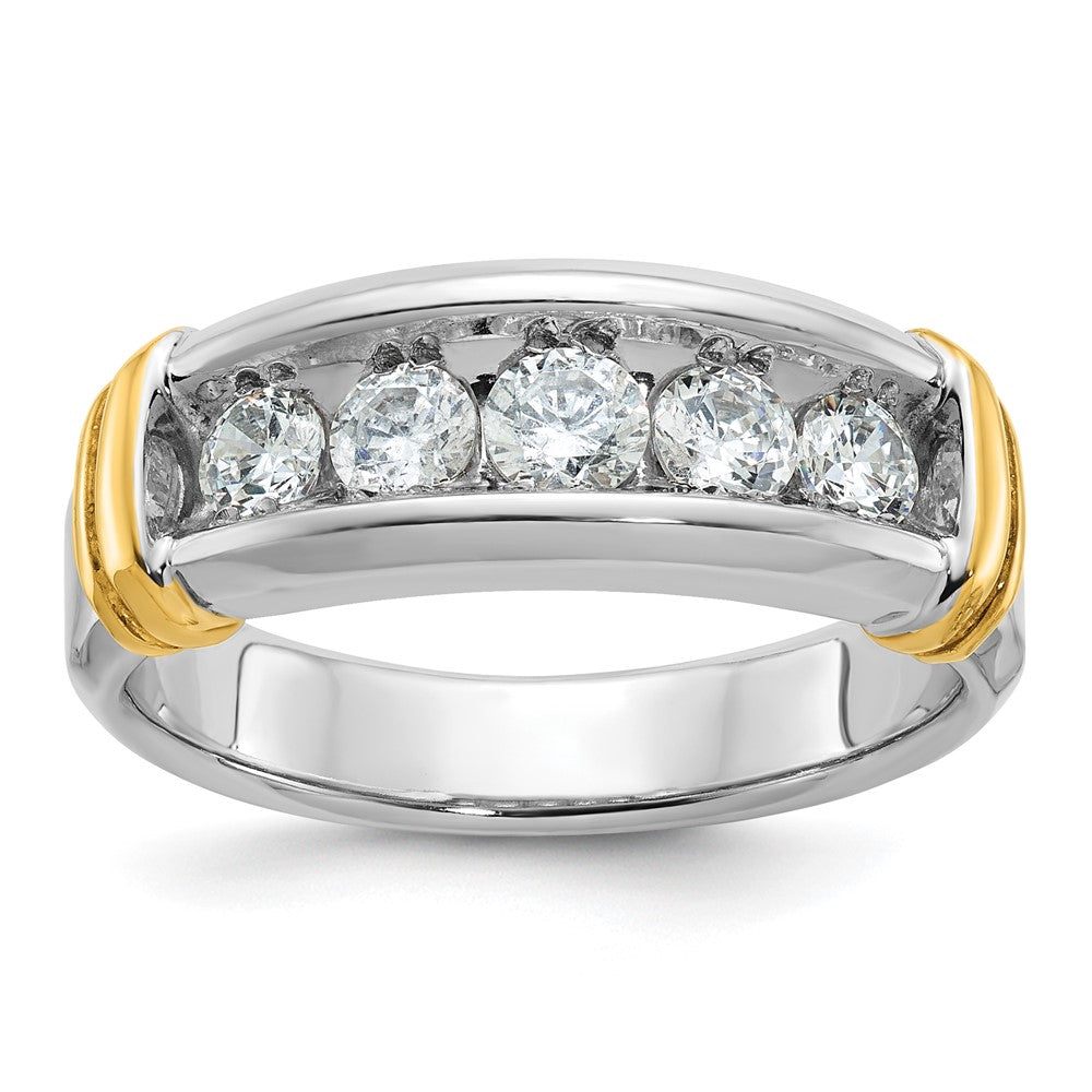 14k Two-tone Gold Men's 1 carat Diamond Complete Ring