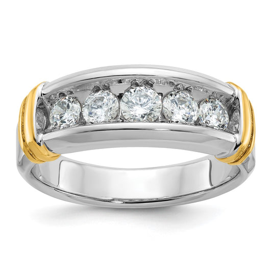 14k Two-tone Gold Men's 1 carat Diamond Complete Ring