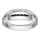 14k White Gold Men's Polished and Satin 1/4 carat Diamond Complete Ring