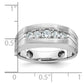 14k White Gold Men's Satin Finish 1/2 carat Diamond Complete Ring
