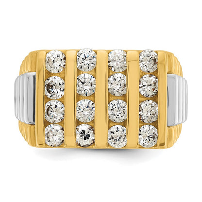 14k Two-tone Gold Men's 2 carat Diamond Complete Ring