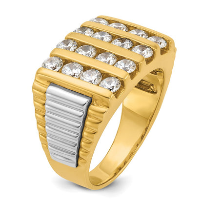 14k Two-tone Gold Men's 2 carat Diamond Complete Ring