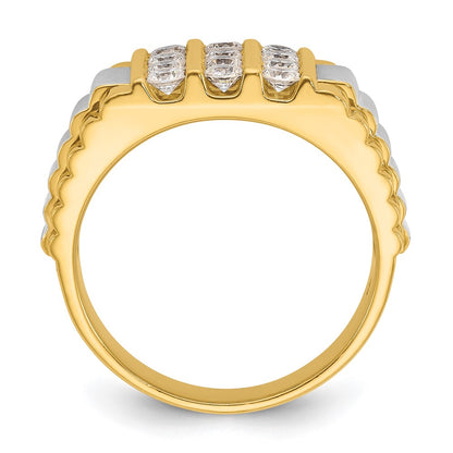 14k Two-tone Gold Men's 1 carat Diamond Complete Ring