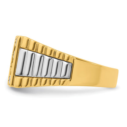 14k Two-tone Gold Men's 1 carat Diamond Complete Ring