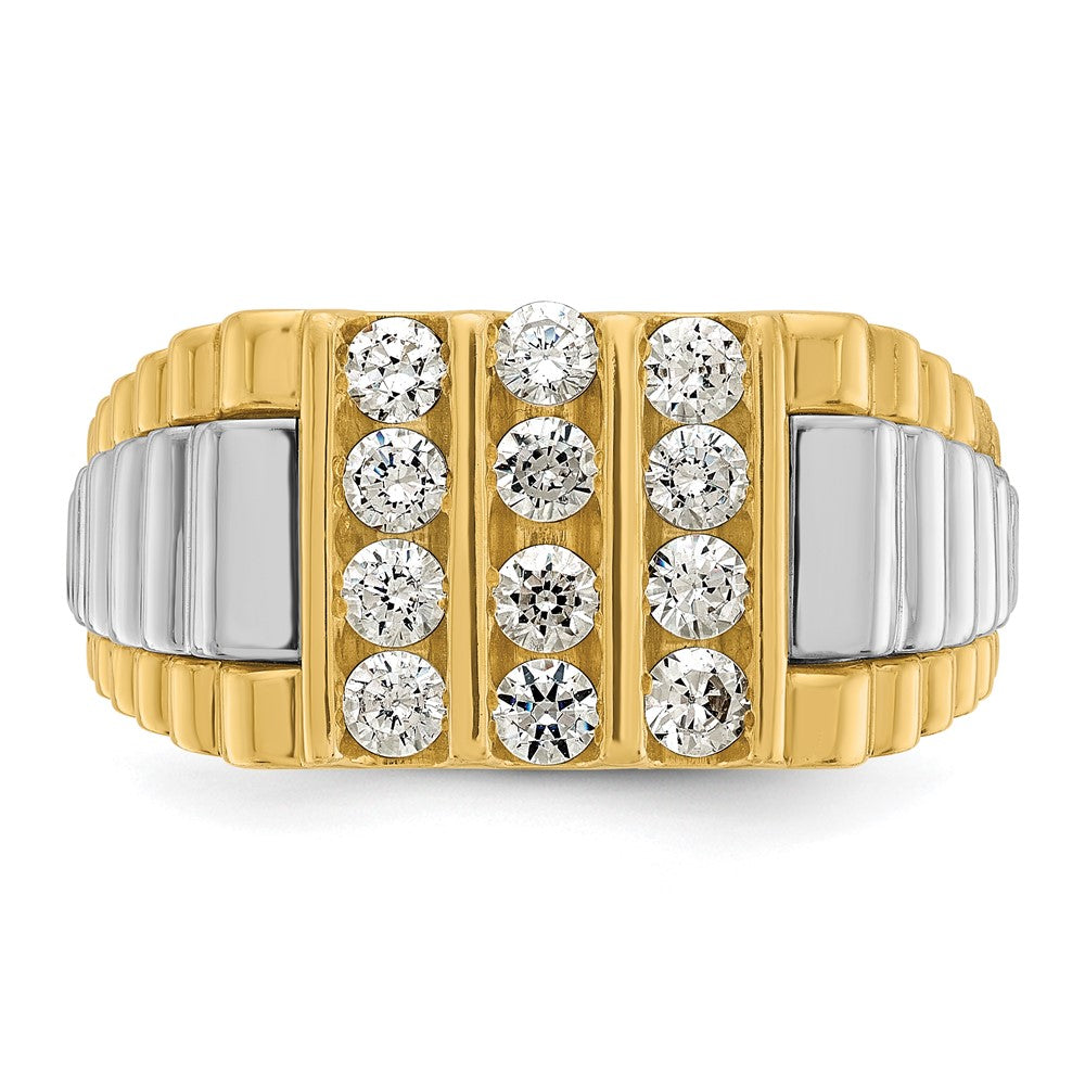 14k Two-tone Gold Men's 1 carat Diamond Complete Ring