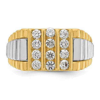 14k Two-tone Gold Men's 1 carat Diamond Complete Ring