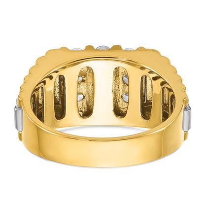14k Two-tone Gold Men's 1 carat Diamond Complete Ring