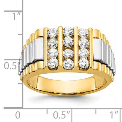 14k Two-tone Gold Men's 1 carat Diamond Complete Ring