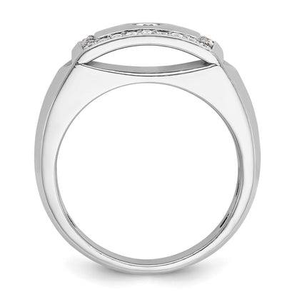 14k White Gold Men's 1/2 carat Diamond Complete Ring