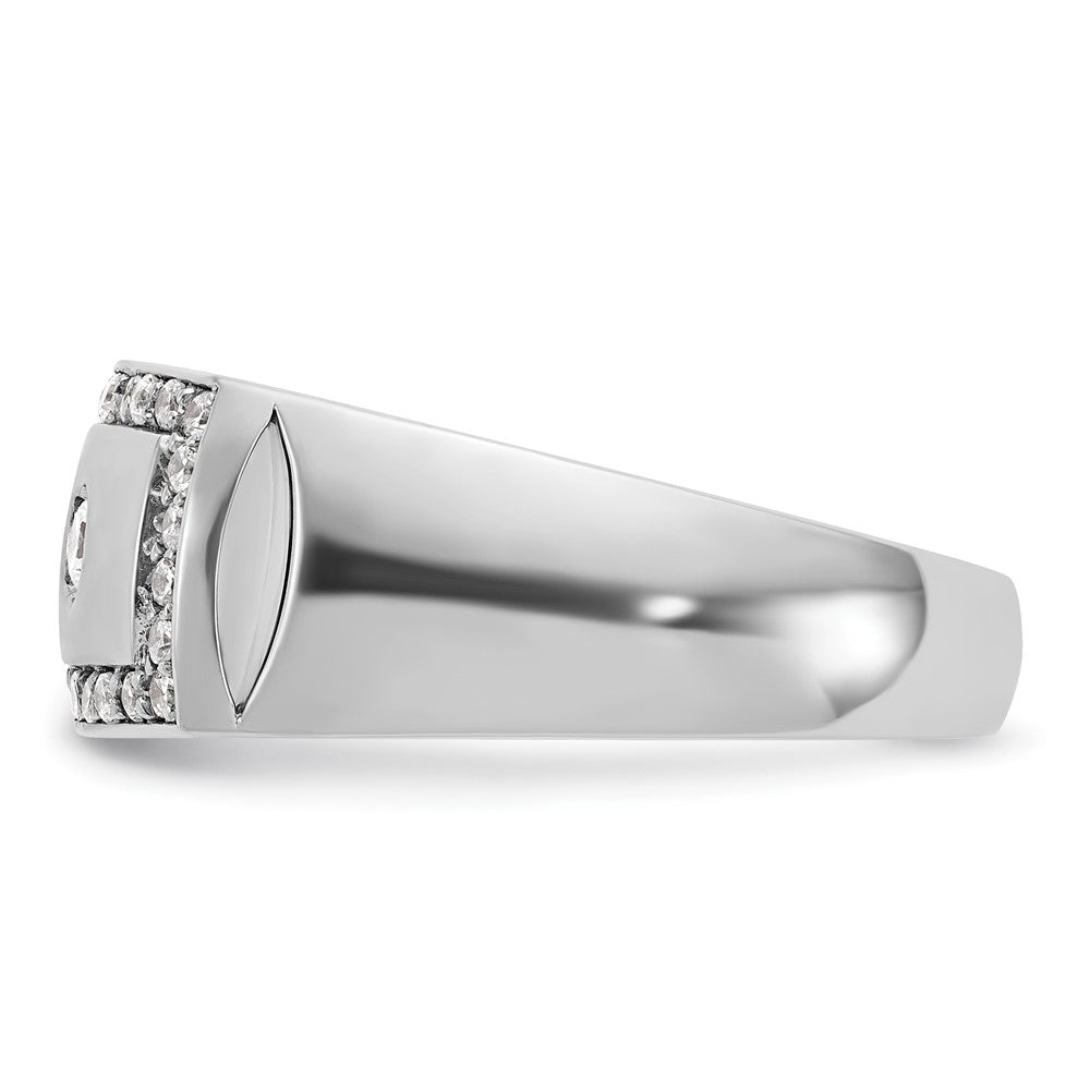 14k White Gold Men's 1/2 carat Diamond Complete Ring