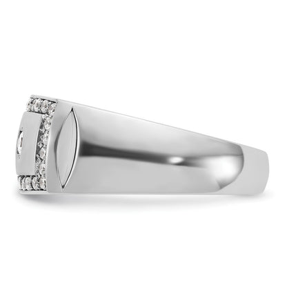14k White Gold Men's 1/2 carat Diamond Complete Ring