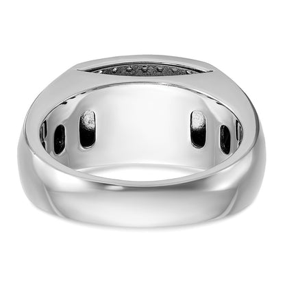 14k White Gold Men's 1/2 carat Diamond Complete Ring