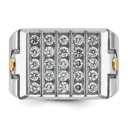 14k Two-tone Gold Men's 1.75 carat Diamond Complete Ring