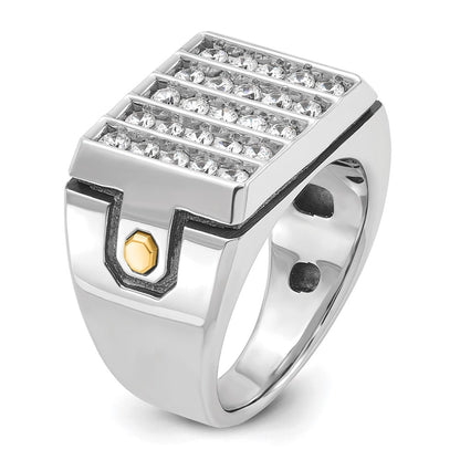 14k Two-tone Gold Men's 1.75 carat Diamond Complete Ring