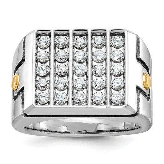 14k Two-tone Gold Men's 1.75 carat Diamond Complete Ring