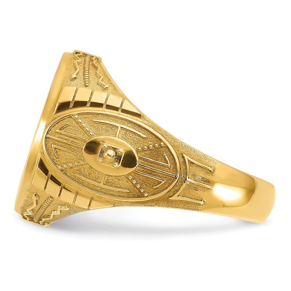 14k Yellow Gold 18.5x15.75mm Men's Round Signet Ring