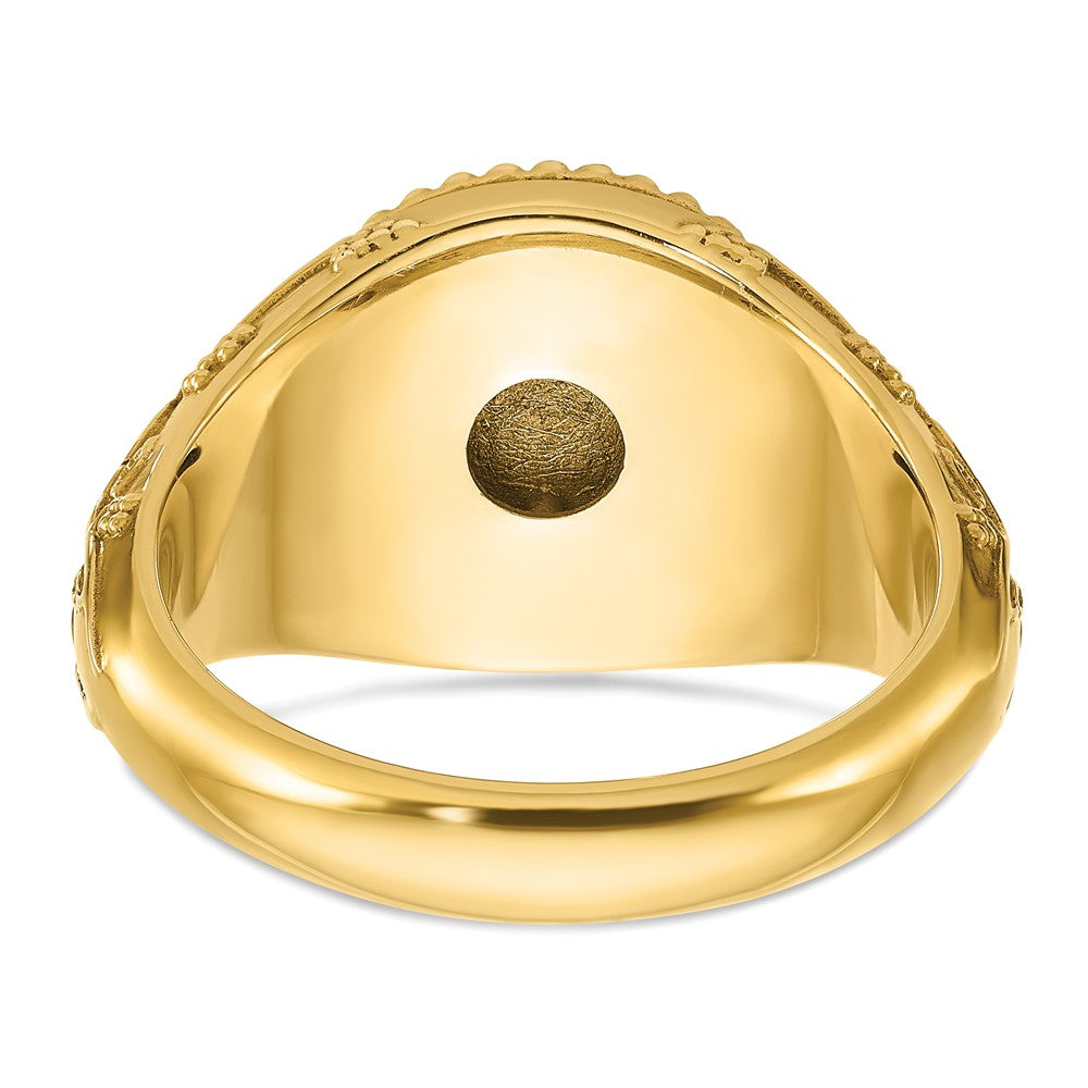 14k Yellow Gold 12.5x12.5mm Men's Round Signet Ring