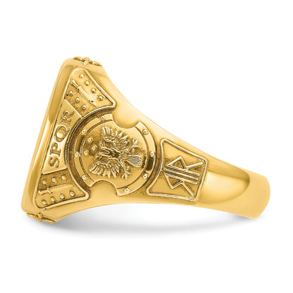14k Yellow Gold 16.5x14.8mm Men's Cushion Signet Ring