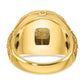 14k Yellow Gold 16.5x14.8mm Men's Cushion Signet Ring